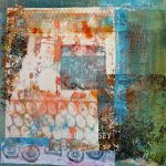 Monoprint Collage in Turquoise