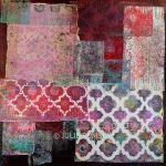 10. Monoprint Collage in Mulberry – 40 x 40cm